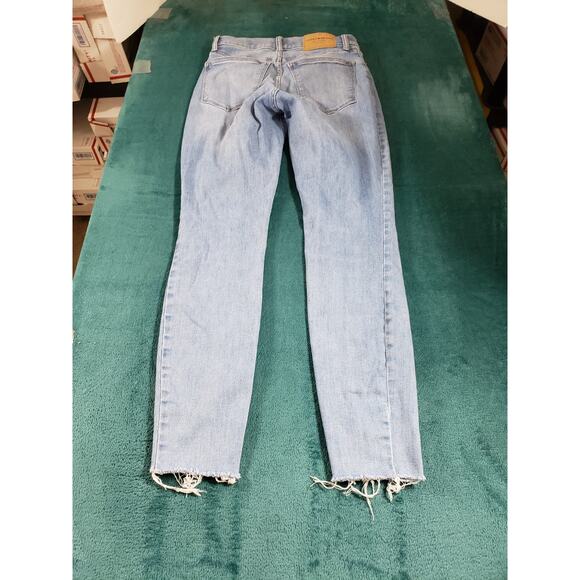 Lucky Brand Jeans Size 4 Womens Blue Stretch Pants Fray Hem Mid Rise Ava Skinny - Picture 11 of 14